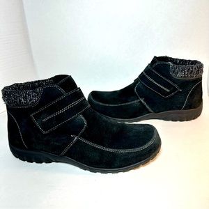 Propet | Black Delaney Strap Suede Waterproof Boots | Size 7